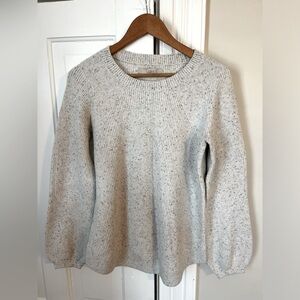 Loft Sweater, White with grey/black flecks, Size M (oversized fit)